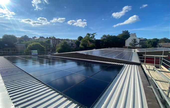Solar panels installed on the John Sheppard Butchers facility roof